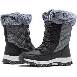 Hobibear Women's Black and Gray Winter Boots